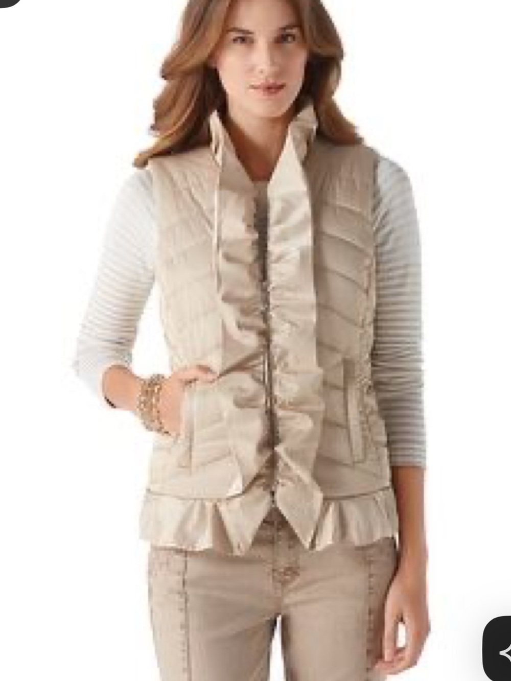 White House Black Market Champagne Vest